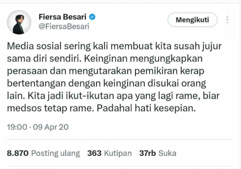 Akun X Fiersa Besari