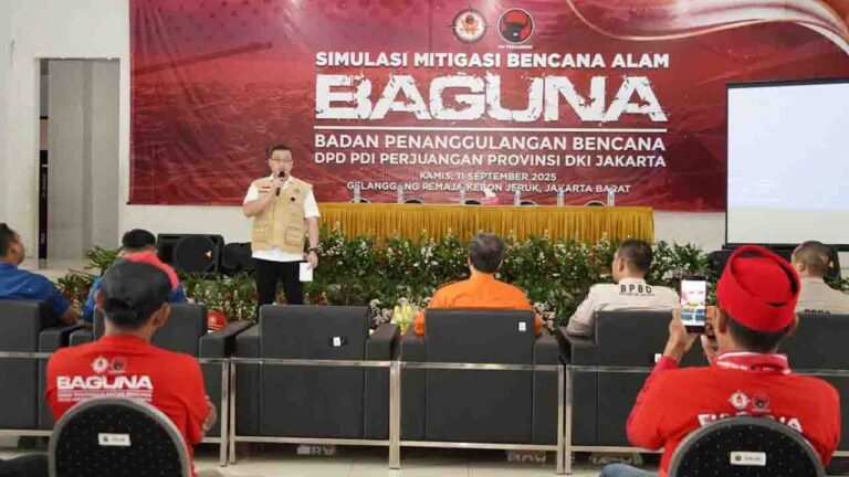 Baguna PDIP DKI Gelar Simulasi Mitigasi Bencana Alam di Jakarta Barat