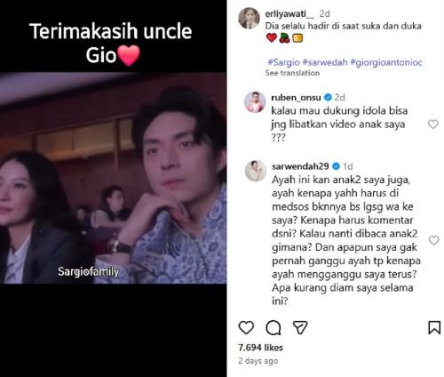 Ruben Onsu Tegur Fans yang Unggah Video Anaknya Bareng Giorgio Antonio, Sarwendah: Muak!